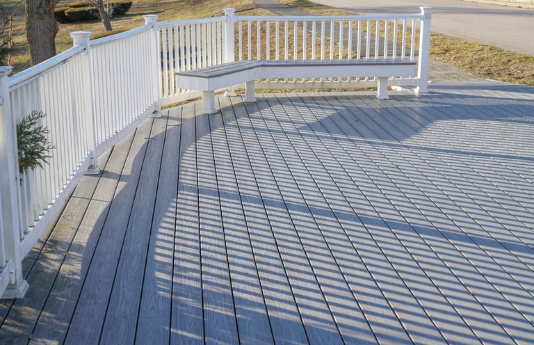 Close up on painted deck